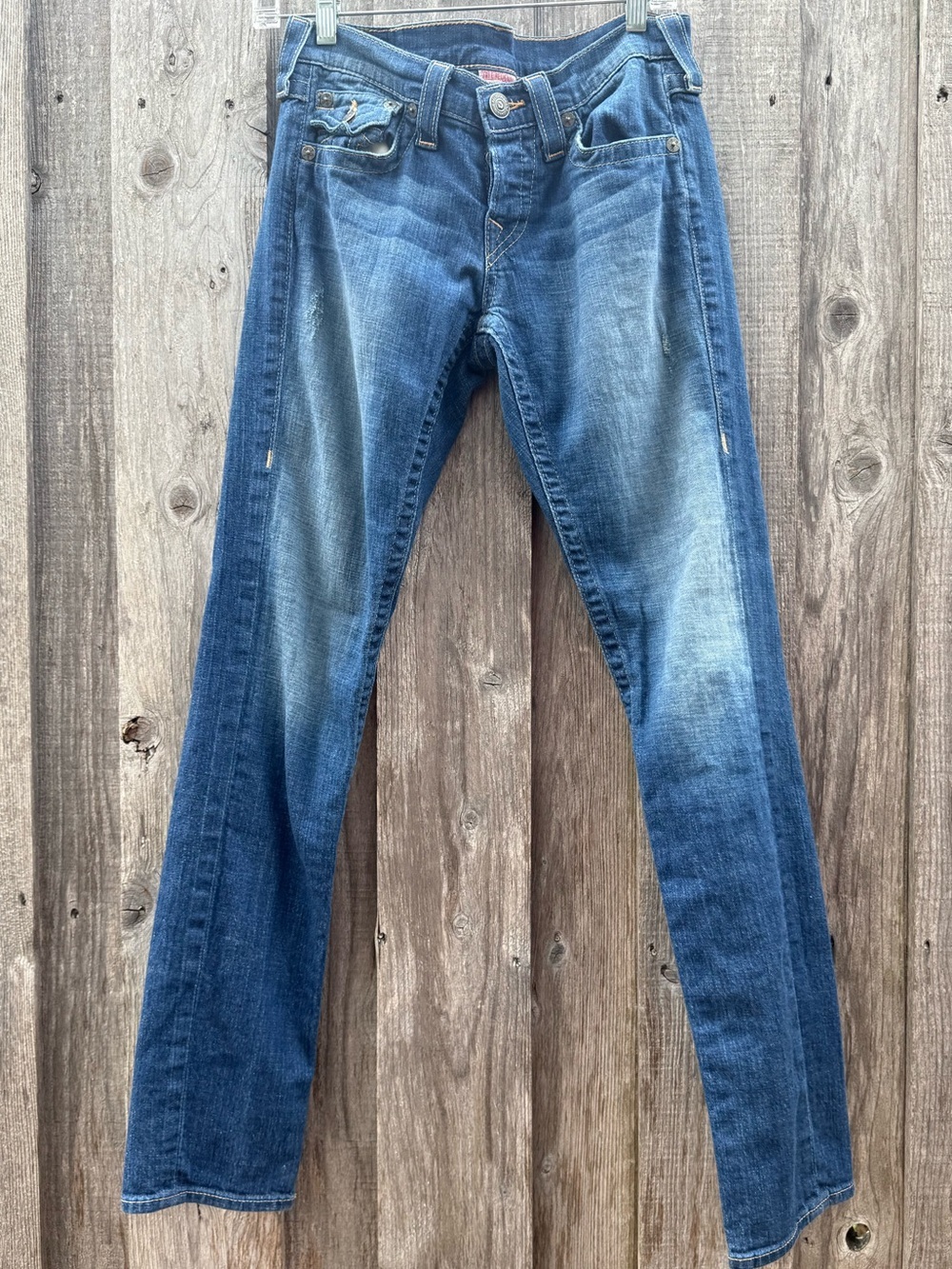 True Religion Vintage Super Low Rise Y2K Flap Pocket Jeans USA Size 25